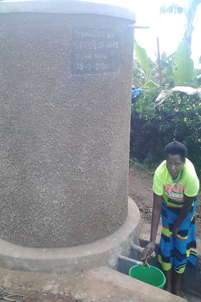 Water tank donation Bunyonyi